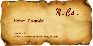 Mohr Csanád névjegykártya