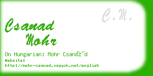 csanad mohr business card